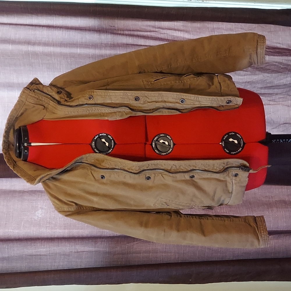 Distressed American Eagle Cavas quilt lined 100% Cotton Coat